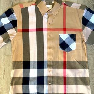 Short Sleeve Burberry Button-up Shirt